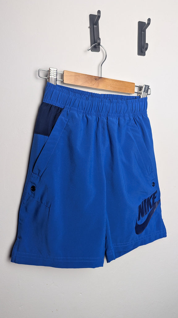 Nike Blue Sports Shorts - Boys 7-8 Years Little Ones Preloved Used, Preloved, Preworn Baby, Girls & Boys Clothes. Kids & Children's second hand Clothing UK Online. Cheap affordable. Brands including Next, Joules, Nutmeg Morrisons, TU, F&F, H&M.