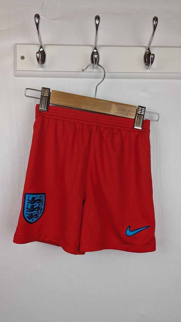 Nike England Red Sports Shorts - Boys 2-3 Years Little Ones Preloved Used, Preloved, Preworn Baby, Girls & Boys Clothes. Kids & Children's second hand Clothing UK Online. Cheap affordable. Brands including Next, Joules, Nutmeg Morrisons, TU, F&F, H&M.