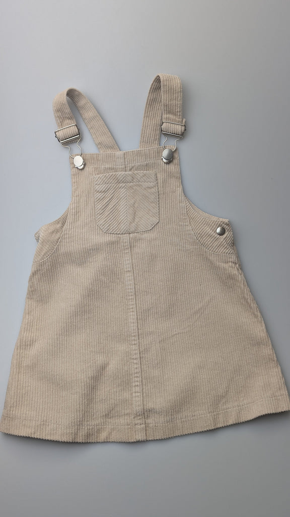 Nutmeg Beige Cord Dungaree Dress - Girls 2-3 Years Little Ones Preloved Used, Preloved, Preworn Baby, Girls & Boys Clothes. Kids & Children's second hand Clothing UK Online. Cheap affordable. Brands including Next, Joules, Nutmeg Morrisons, TU, F&F, H&M.