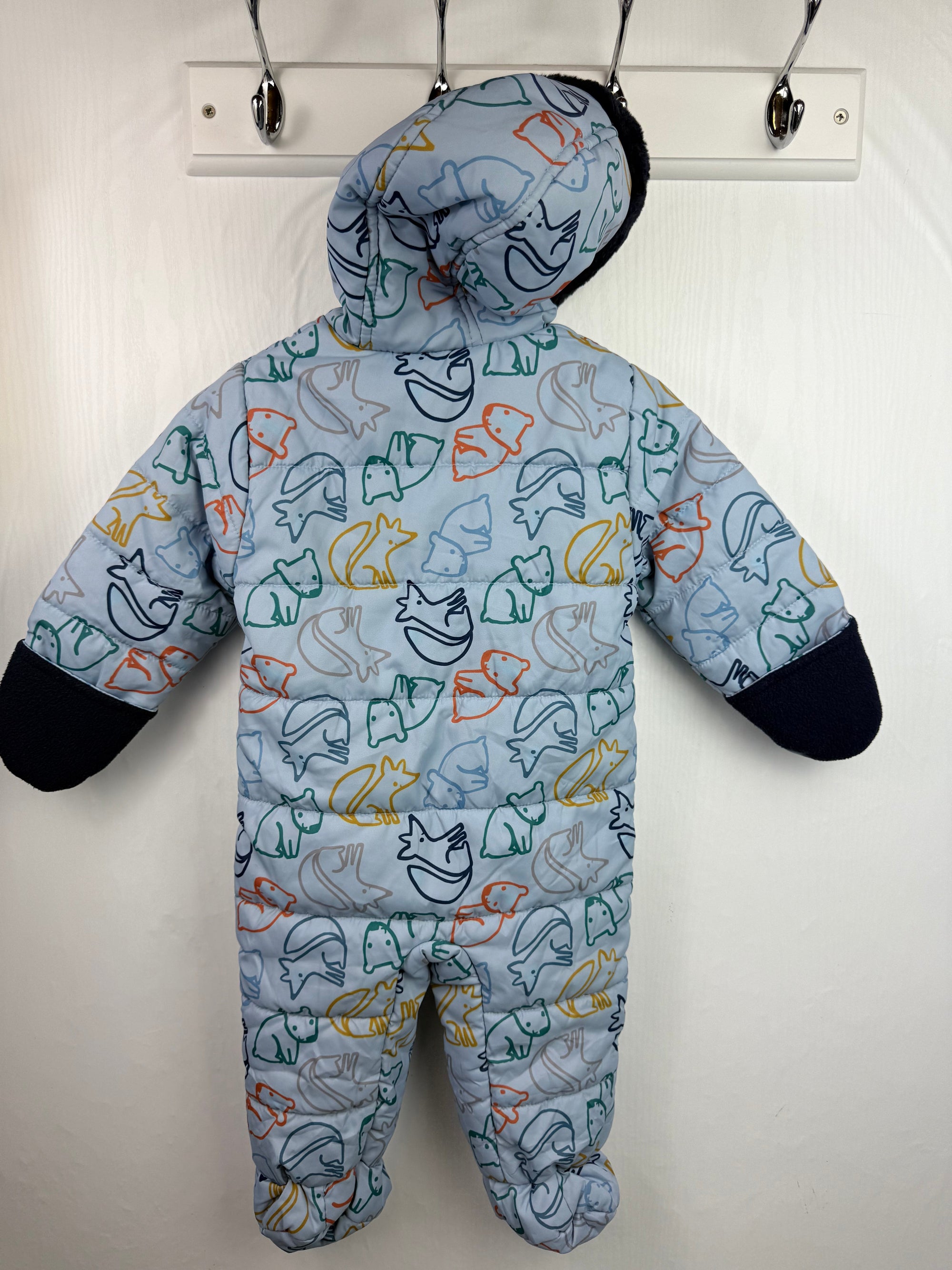 Nutmeg Blue Padded Pramsuit - Boys 6 - 9 Months - Little Ones Preloved. Second Hand Children's & Preloved Baby, Kids, Girls & Boys Clothes. UK online