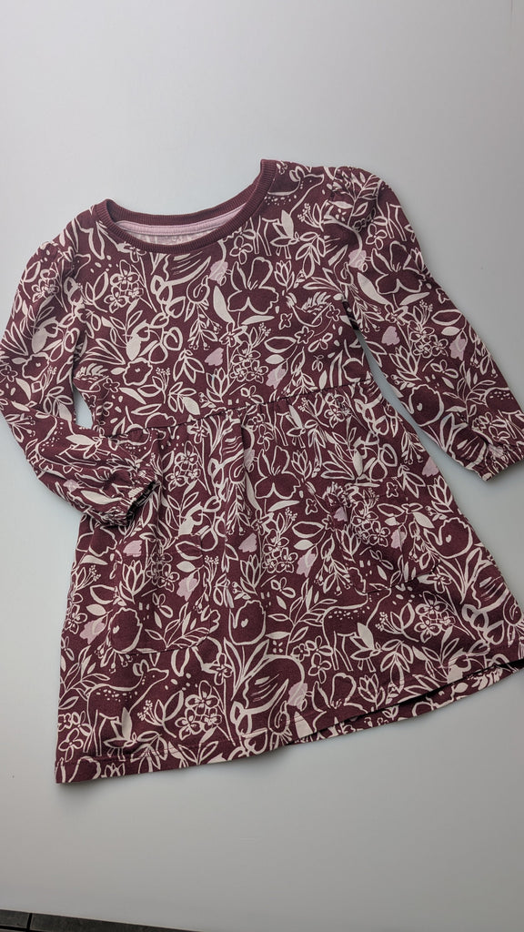 Nutmeg Burgundy Floral Dress - Girls 2-3 Years Little Ones Preloved Used, Preloved, Preworn Baby, Girls & Boys Clothes. Kids & Children's second hand Clothing UK Online. Cheap affordable. Brands including Next, Joules, Nutmeg Morrisons, TU, F&F, H&M.