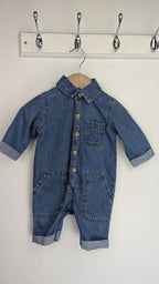 Nutmeg Denim Romper - Unisex Baby 0 - 3 Months - Little Ones Preloved. Second Hand Children's & Preloved Baby, Kids, Girls & Boys Clothes. UK online