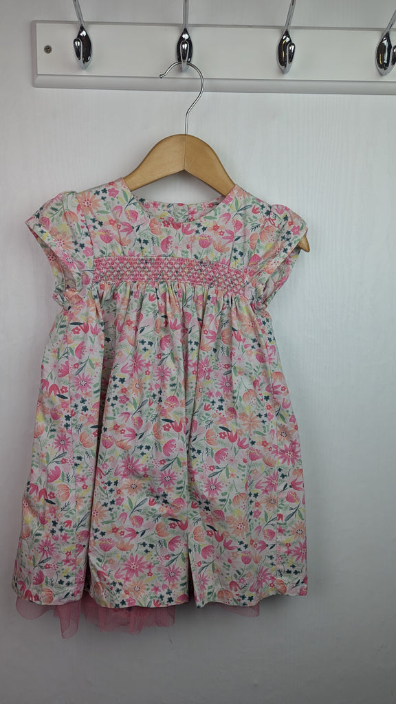 Nutmeg Floral Lined Party Dress - Girls 18-24 Months Nutmeg Used, Preloved, Preworn & Second Hand Baby, Kids & Children's Clothing UK Online. Cheap affordable. Brands including Next, Joules, Nutmeg Morrisons, TU, F&F, H&M.