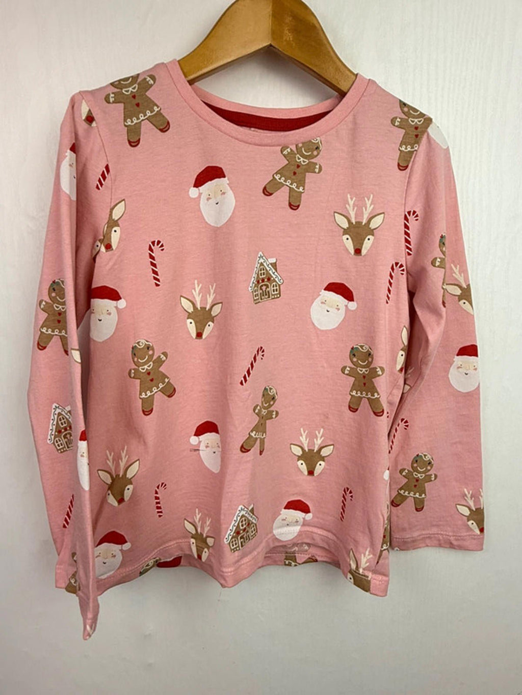 Nutmeg Gingerbread & Santa Top - Girls 5 - 6 Years - Little Ones Preloved. Second Hand Children's & Preloved Baby, Kids, Girls & Boys Clothes. UK online