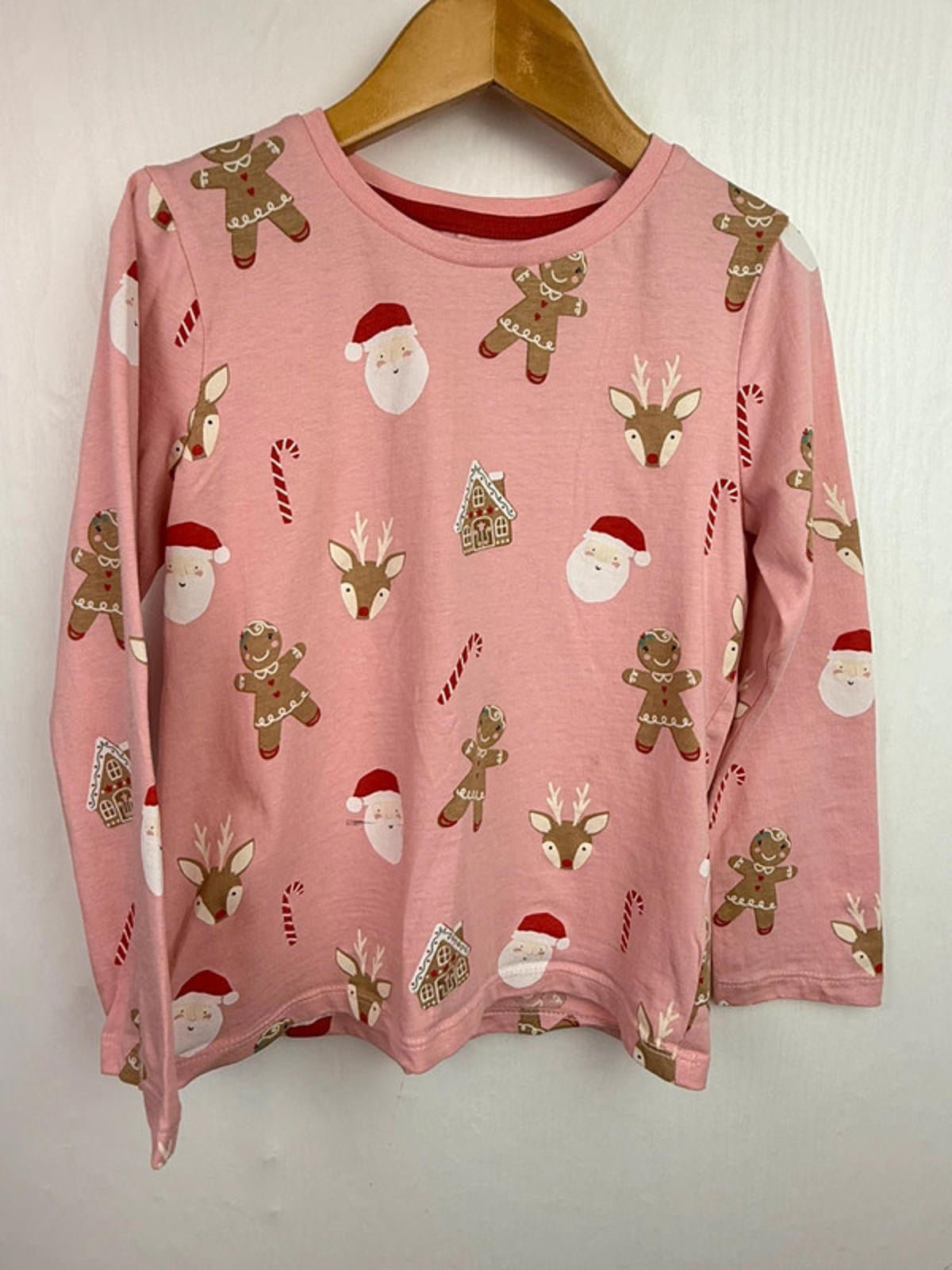 Nutmeg Gingerbread & Santa Top - Girls 5 - 6 Years - Little Ones Preloved. Second Hand Children's & Preloved Baby, Kids, Girls & Boys Clothes. UK online