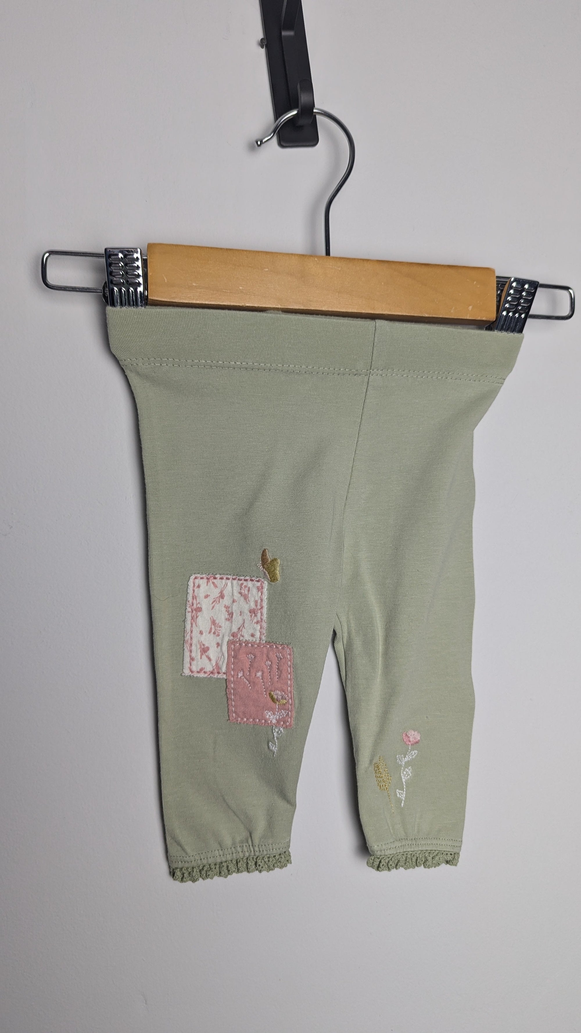 Nutmeg Green Patchwork Leggings - Girls 0 - 3 Months - Little Ones Preloved. Second Hand Children's & Preloved Baby, Kids, Girls & Boys Clothes. UK online