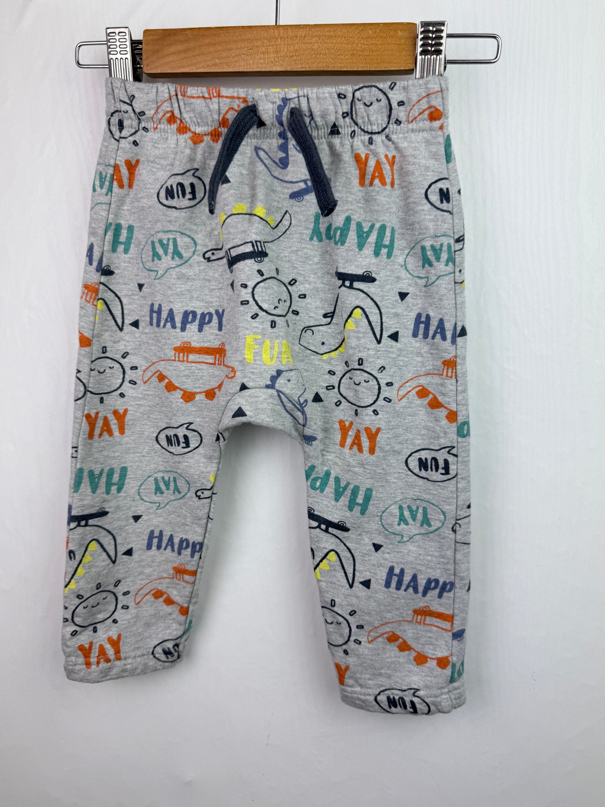 Nutmeg Grey Dinosaur Joggers - Boys 9 - 12 Months - Little Ones Preloved. Second Hand Children's & Preloved Baby, Kids, Girls & Boys Clothes. UK online