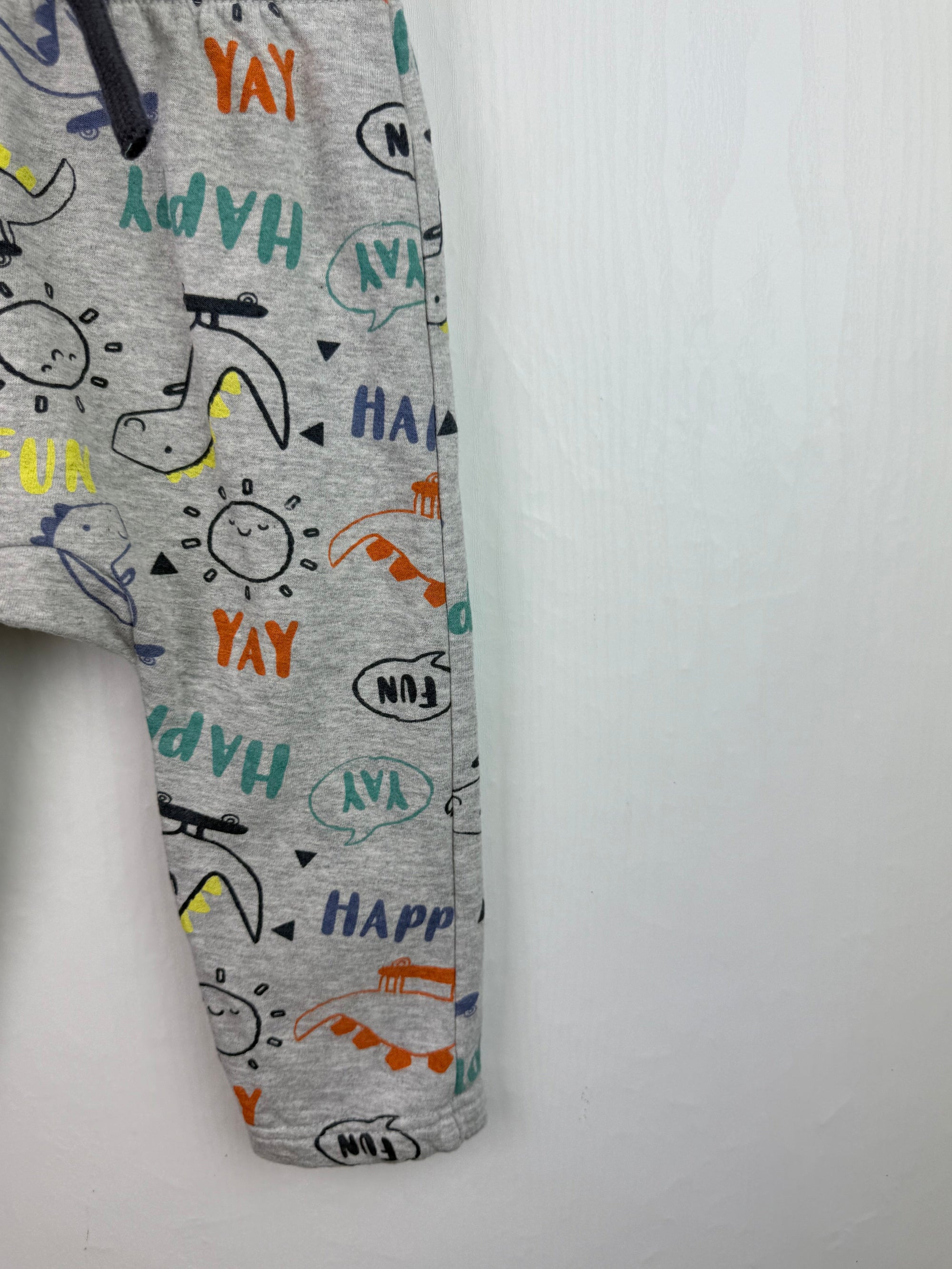 Nutmeg Grey Dinosaur Joggers - Boys 9 - 12 Months - Little Ones Preloved. Second Hand Children's & Preloved Baby, Kids, Girls & Boys Clothes. UK online