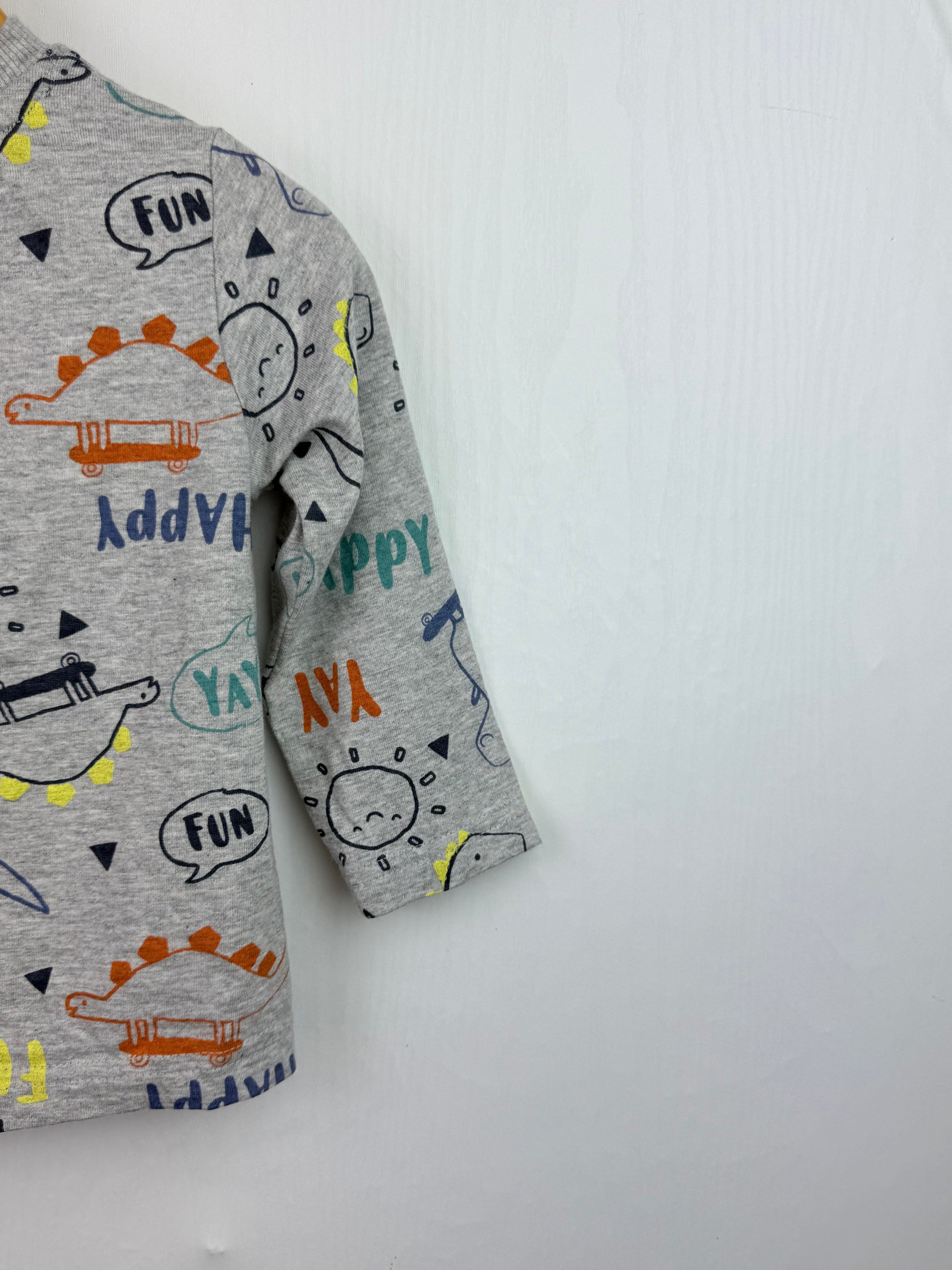 Nutmeg Grey Dinosaur Long Sleeve Top - Boys 9 - 12 Months - Little Ones Preloved. Second Hand Children's & Preloved Baby, Kids, Girls & Boys Clothes. UK online