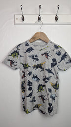 Nutmeg Grey Dinosaur Short Sleeve Top - Boys 6 - 7 Years - Little Ones Preloved. Second Hand Children's & Preloved Baby, Kids, Girls & Boys Clothes. UK online