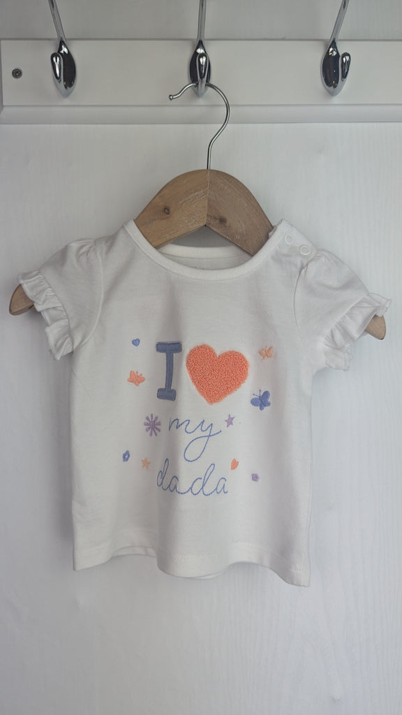 Nutmeg I Love My Dada Top - Girls 0-3 Months Nutmeg Used, Preloved, Preworn & Second Hand Baby, Kids & Children's Clothing UK Online. Cheap affordable. Brands including Next, Joules, Nutmeg Morrisons, TU, F&F, H&M.