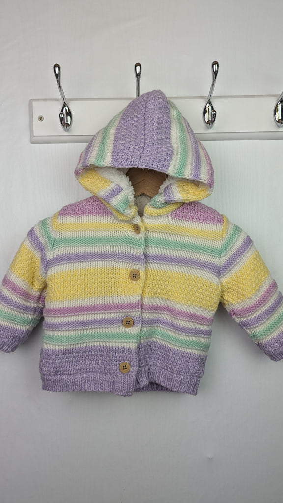 Nutmeg Pastel Knit Cardigan - Girls 3-6 Months Little Ones Preloved Used, Preloved, Preworn & Second Hand Baby, Kids & Children's Clothing UK Online. Cheap affordable. Brands including Next, Joules, Nutmeg Morrisons, TU, F&F, H&M.