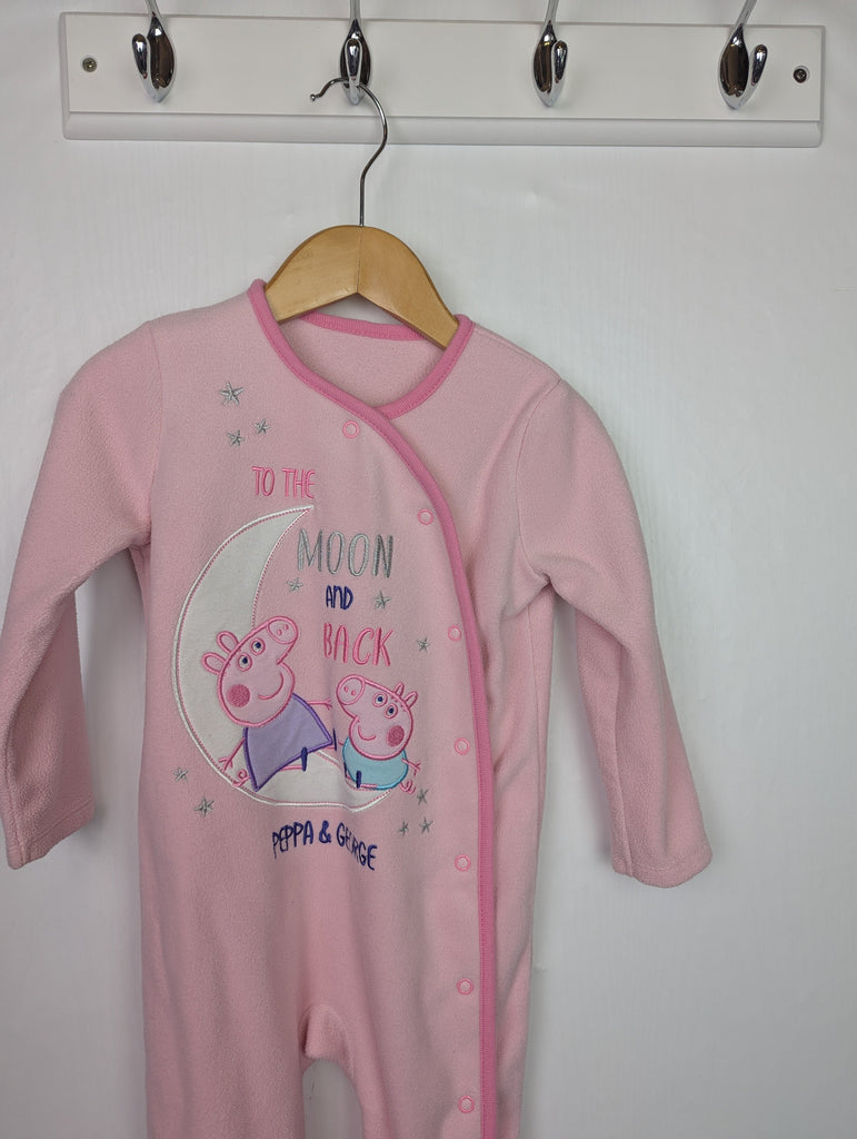 Nutmeg Peppa Pig Fleece Sleepsuit - Girls 12-18 Months Little Ones Preloved Used, Preloved, Preworn Baby, Girls & Boys Clothes. Kids & Children's second hand Clothing UK Online. Cheap affordable. Brands including Next, Joules, Nutmeg Morrisons, TU, F&F, H&M.