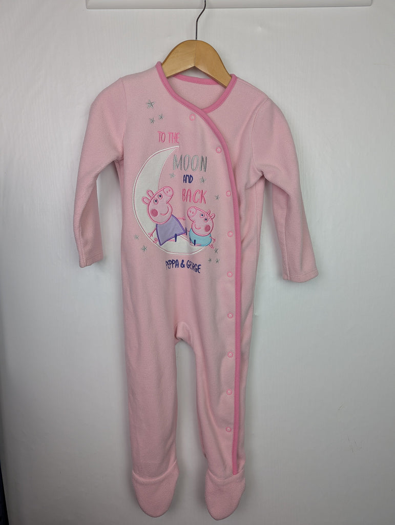 Nutmeg Peppa Pig Fleece Sleepsuit - Girls 12-18 Months Little Ones Preloved Used, Preloved, Preworn Baby, Girls & Boys Clothes. Kids & Children's second hand Clothing UK Online. Cheap affordable. Brands including Next, Joules, Nutmeg Morrisons, TU, F&F, H&M.