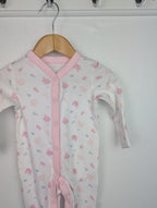 Nutmeg Pink & White Sleepsuit - Baby Girls 0 - 3 Months - Little Ones Preloved. Second Hand Children's & Preloved Baby, Kids, Girls & Boys Clothes. UK online