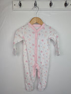 Nutmeg Pink & White Sleepsuit - Baby Girls 0 - 3 Months - Little Ones Preloved. Second Hand Children's & Preloved Baby, Kids, Girls & Boys Clothes. UK online