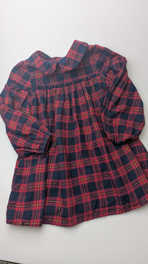 Nutmeg Red & Navy Plaid Dress - Girls 2-3 Years Little Ones Preloved Used, Preloved, Preworn Baby, Girls & Boys Clothes. Kids & Children's second hand Clothing UK Online. Cheap affordable. Brands including Next, Joules, Nutmeg Morrisons, TU, F&F, H&M.