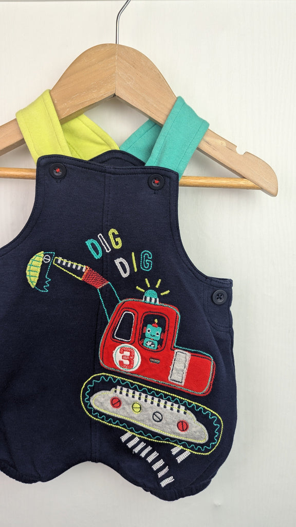 Nutmeg Robot Digger Romper - Baby Boys 0-3 Months Nutmeg Used, Preloved, Preworn & Second Hand Baby, Kids & Children's Clothing UK Online. Cheap affordable. Brands including Next, Joules, Nutmeg Morrisons, TU, F&F, H&M.