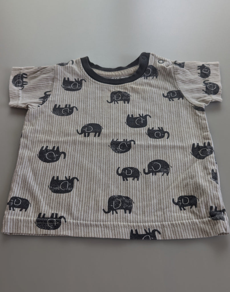 Nutmeg Striped Elephant Top - Boys 6-9 Months Nutmeg Used, Preloved, Preworn & Second Hand Baby, Kids & Children's Clothing UK Online. Cheap affordable. Brands including Next, Joules, Nutmeg Morrisons, TU, F&F, H&M.