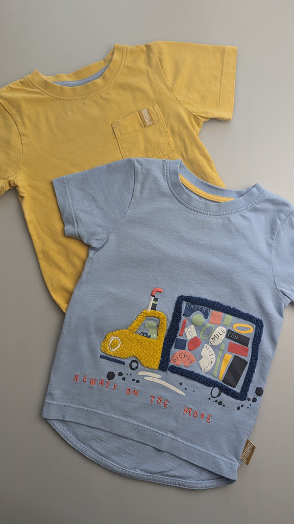 Nutmeg Yellow & Blue Dinosaur Top Set - Boys 12-18 Months Nutmeg Used, Preloved, Preworn & Second Hand Baby, Kids & Children's Clothing UK Online. Cheap affordable. Brands including Next, Joules, Nutmeg Morrisons, TU, F&F, H&M.