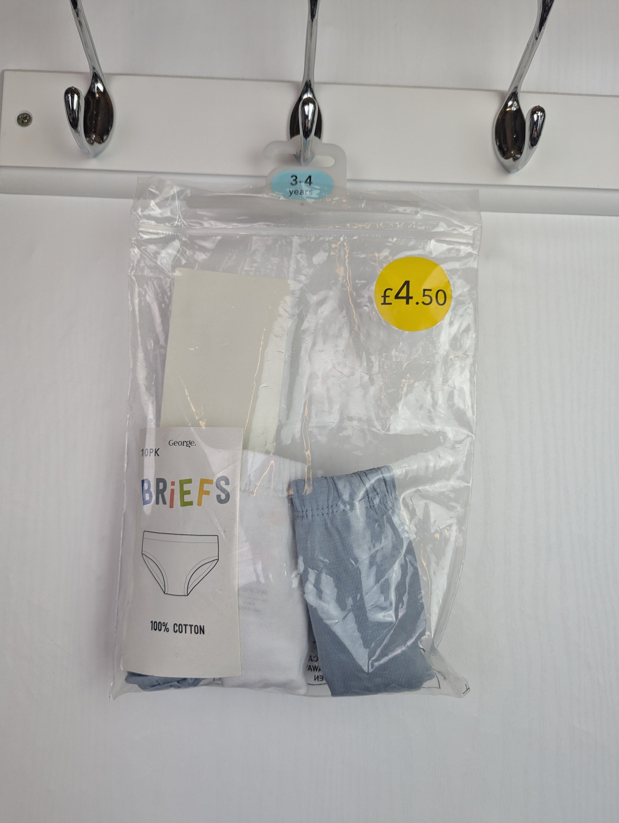 NWOT's George Blue & White Briefs - Boys 3 - 4 Years - Little Ones Preloved. Second Hand Children's & Preloved Baby, Kids, Girls & Boys Clothes. UK online