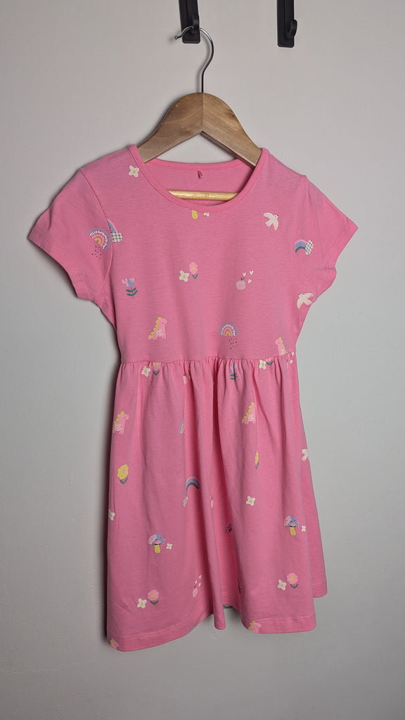 NWOT's George Pink Floral & Dinosaur Dress - Girls 6-7 Years Little Ones Preloved Used, Preloved, Preworn & Second Hand Baby, Kids & Children's Clothing UK Online. Cheap affordable. Brands including Next, Joules, Nutmeg Morrisons, TU, F&F, H&M.