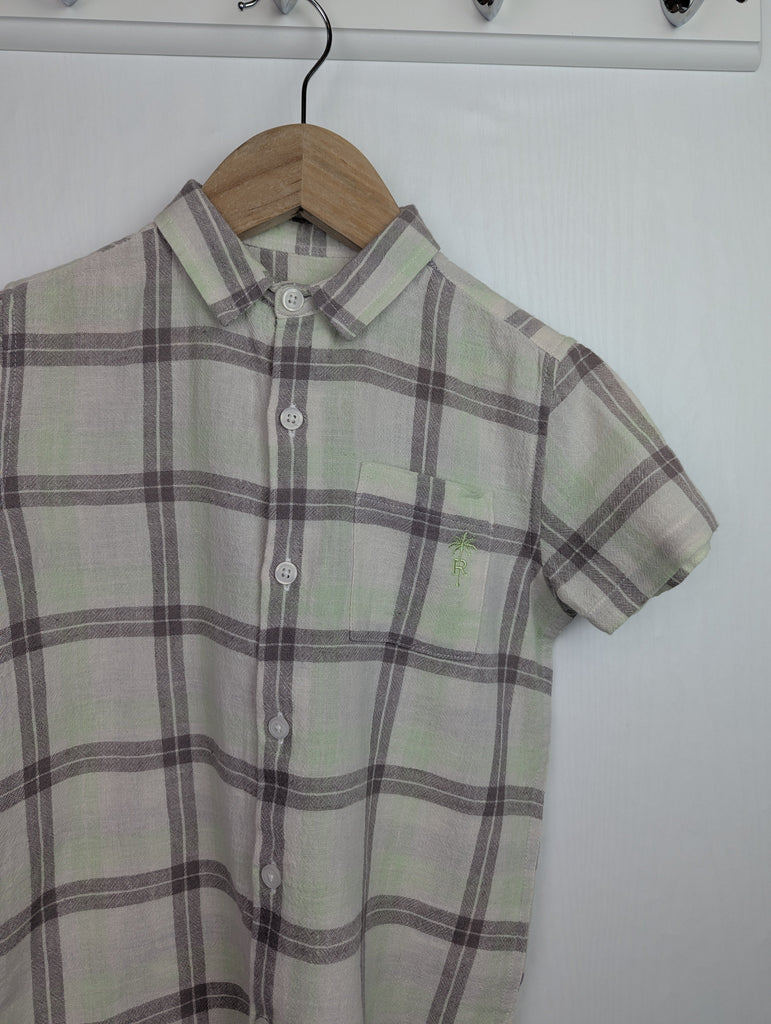 NWOT's River Island Brown/Green Check Shirt - Boys 5-6 Years Little Ones Preloved Second Hand Baby, Girls & Boys Clothes. UK Postage