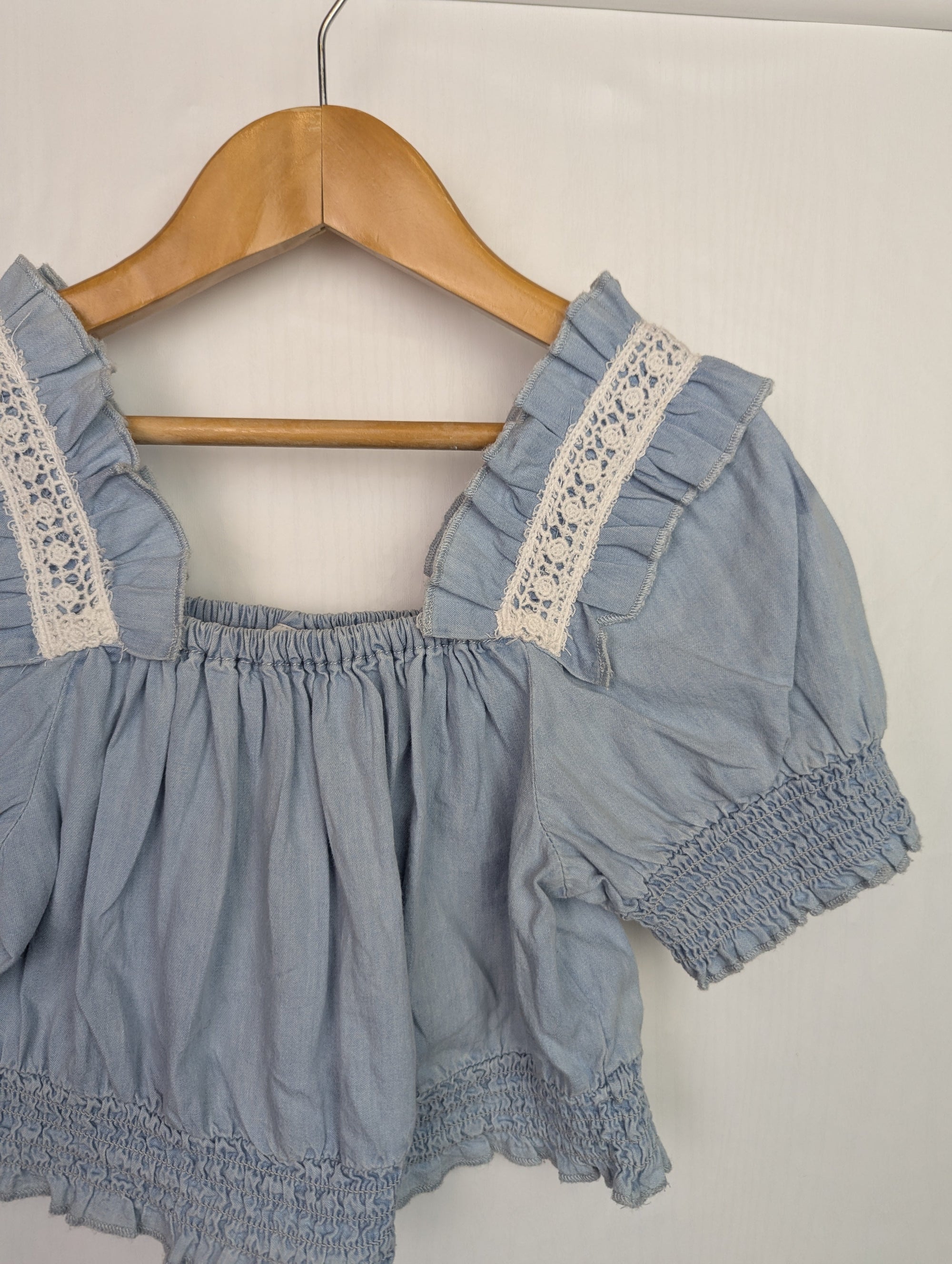 NWOT's River Island Denim Top - Girls 11 - 12 Years - Little Ones Preloved. Second Hand Children's & Preloved Baby, Kids, Girls & Boys Clothes. UK online