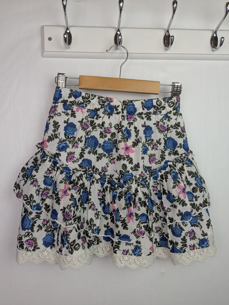 NWOT's River Island Floral Skirt - Girls 7-8 Years Little Ones Preloved Used, Preloved, Preworn Baby, Girls & Boys Clothes. Kids & Children's second hand Clothing UK Online. Cheap affordable. Brands including Next, Joules, Nutmeg Morrisons, TU, F&F, H&M.