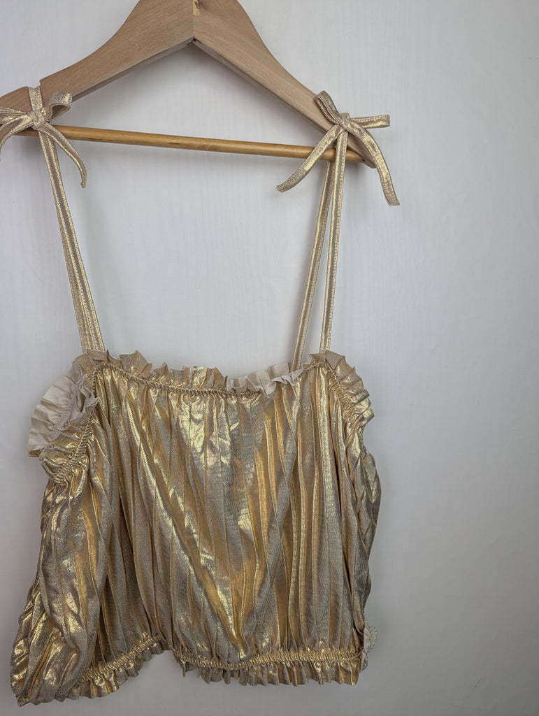 NWOT's River Island Gold Strap Top - Girls 13-14 Years Little Ones Preloved Used, Preloved, Preworn Baby, Girls & Boys Clothes. Kids & Children's second hand Clothing UK Online. Cheap affordable. Brands including Next, Joules, Nutmeg Morrisons, TU, F&F, H&M.