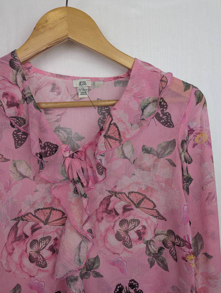 NWOT's River Island Pink Floral Top - Girls 11-12 Years Little Ones Preloved Used, Preloved, Preworn Baby, Girls & Boys Clothes. Kids & Children's second hand Clothing UK Online. Cheap affordable. Brands including Next, Joules, Nutmeg Morrisons, TU, F&F, H&M.