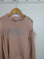NWOT's River Island Pink Gold Jumper - Girls 7 - 8 Years - Little Ones Preloved. Second Hand Children's & Preloved Baby, Kids, Girls & Boys Clothes. UK online