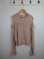 NWOT's River Island Pink Gold Jumper - Girls 7 - 8 Years - Little Ones Preloved. Second Hand Children's & Preloved Baby, Kids, Girls & Boys Clothes. UK online