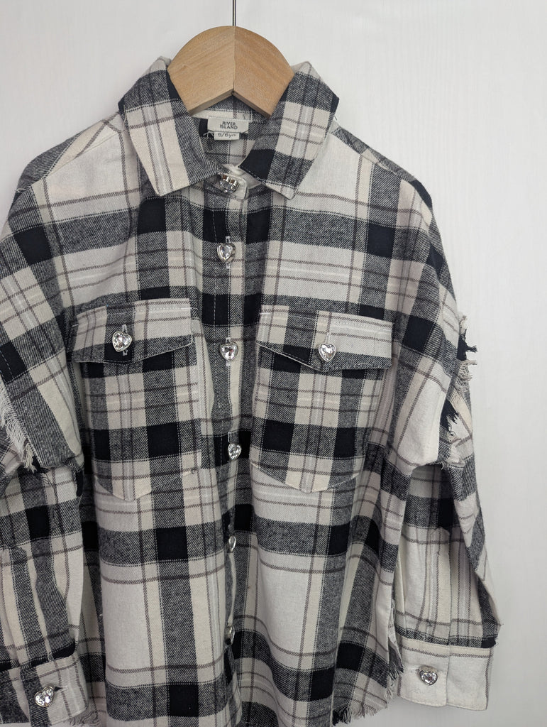 NWOT's River Island Plaid Heart Button Shirt - Girls 5-6 Years Little Ones Preloved Used, Preloved, Preworn Baby, Girls & Boys Clothes. Kids & Children's second hand Clothing UK Online. Cheap affordable. Brands including Next, Joules, Nutmeg Morrisons, TU, F&F, H&M.