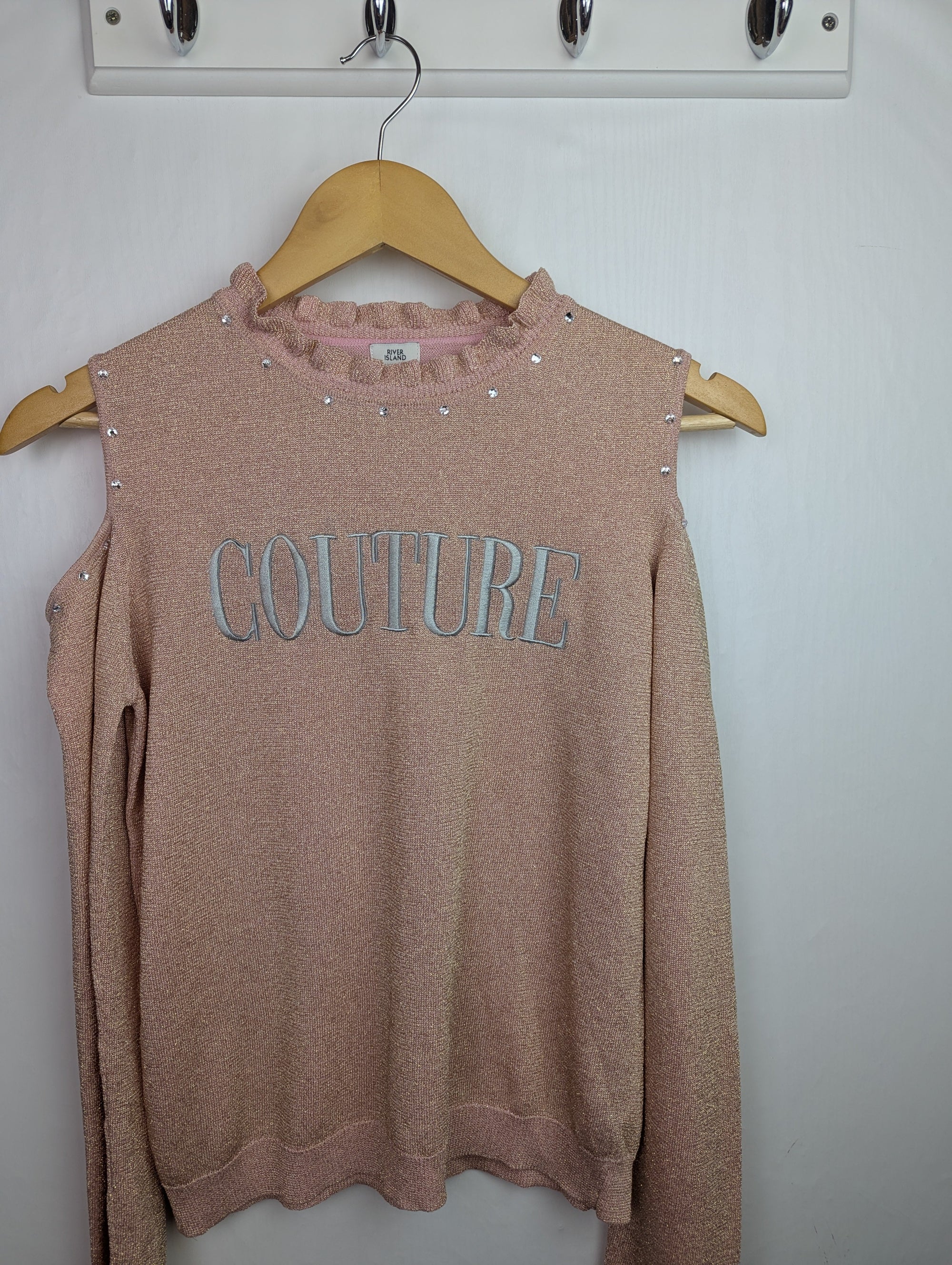 NWOT's River Island Rose Gold Jumper - Girls 13 - 14 Years - Little Ones Preloved. Second Hand Children's & Preloved Baby, Kids, Girls & Boys Clothes. UK online