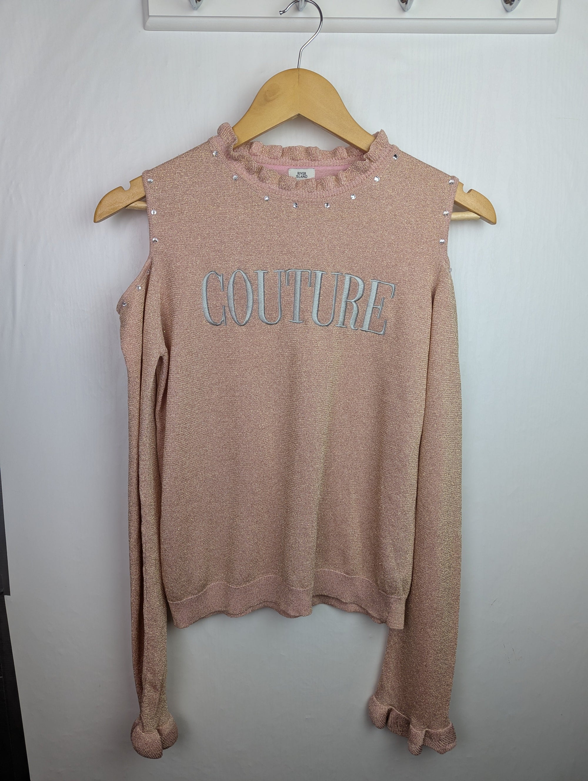 NWOT's River Island Rose Gold Jumper - Girls 13 - 14 Years - Little Ones Preloved. Second Hand Children's & Preloved Baby, Kids, Girls & Boys Clothes. UK online