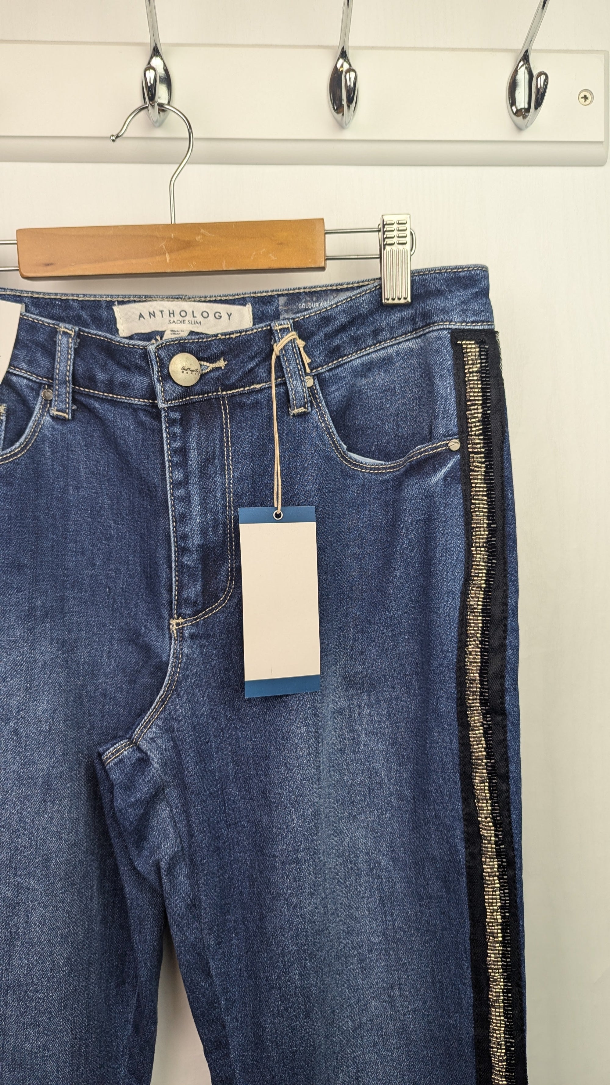 NWT's Anthology Denim Jeans with Beaded Edge - Ladies Size 10 - Little Ones Preloved. Second Hand Children's & Preloved Baby, Kids, Girls & Boys Clothes. UK online