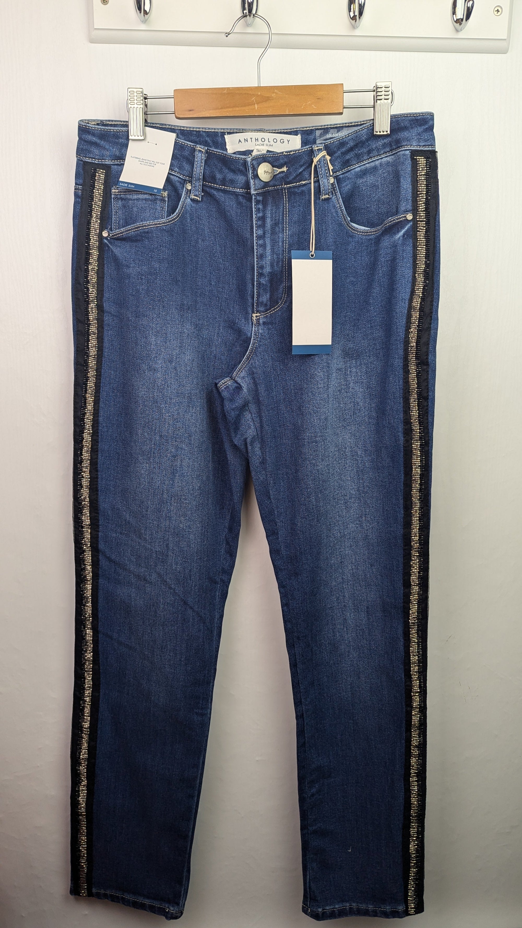 NWT's Anthology Denim Jeans with Beaded Edge - Ladies Size 10 - Little Ones Preloved. Second Hand Children's & Preloved Baby, Kids, Girls & Boys Clothes. UK online