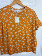 NWT’s Capsule Mustard Floral Top - Ladies Size 12 - Little Ones Preloved. Second Hand Children's & Preloved Baby, Kids, Girls & Boys Clothes. UK online