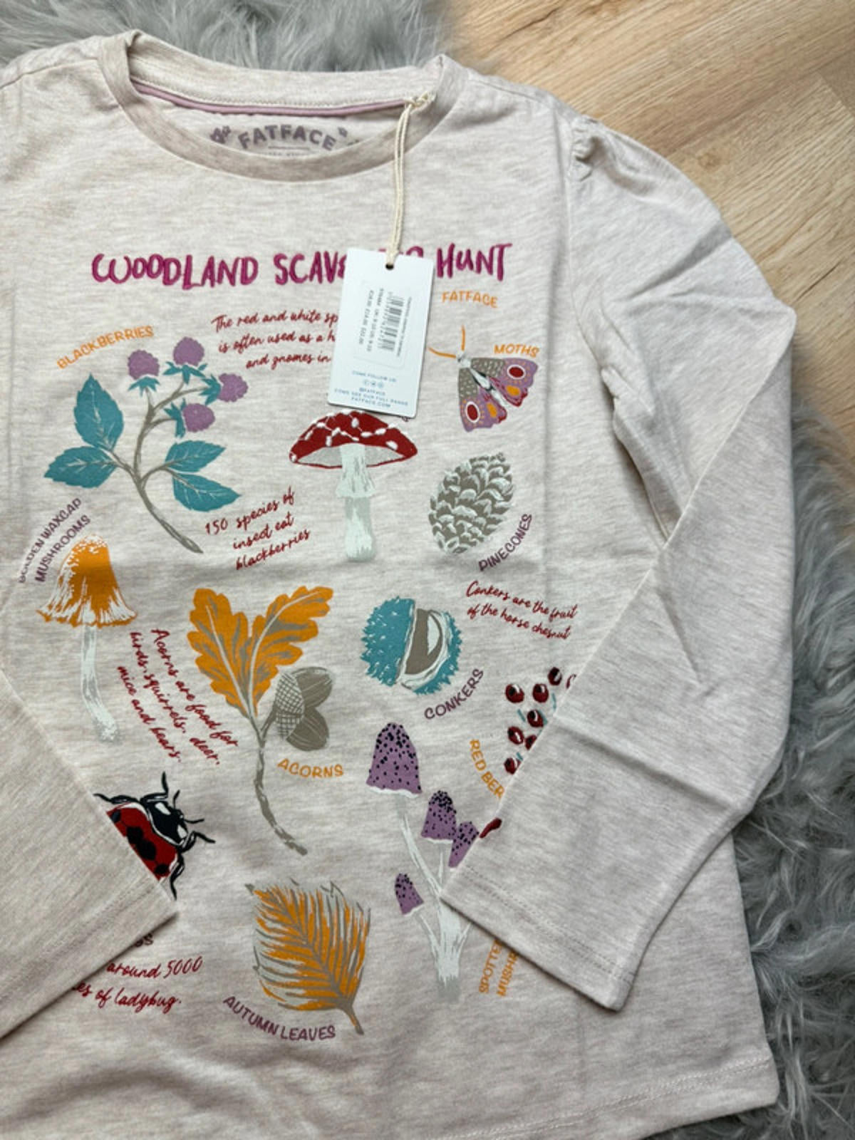 NWT’s FatFace Beige Woodland Long Sleeve Top - Girls 9 - 10 Years - Little Ones Preloved. Second Hand Children's & Preloved Baby, Kids, Girls & Boys Clothes. UK online