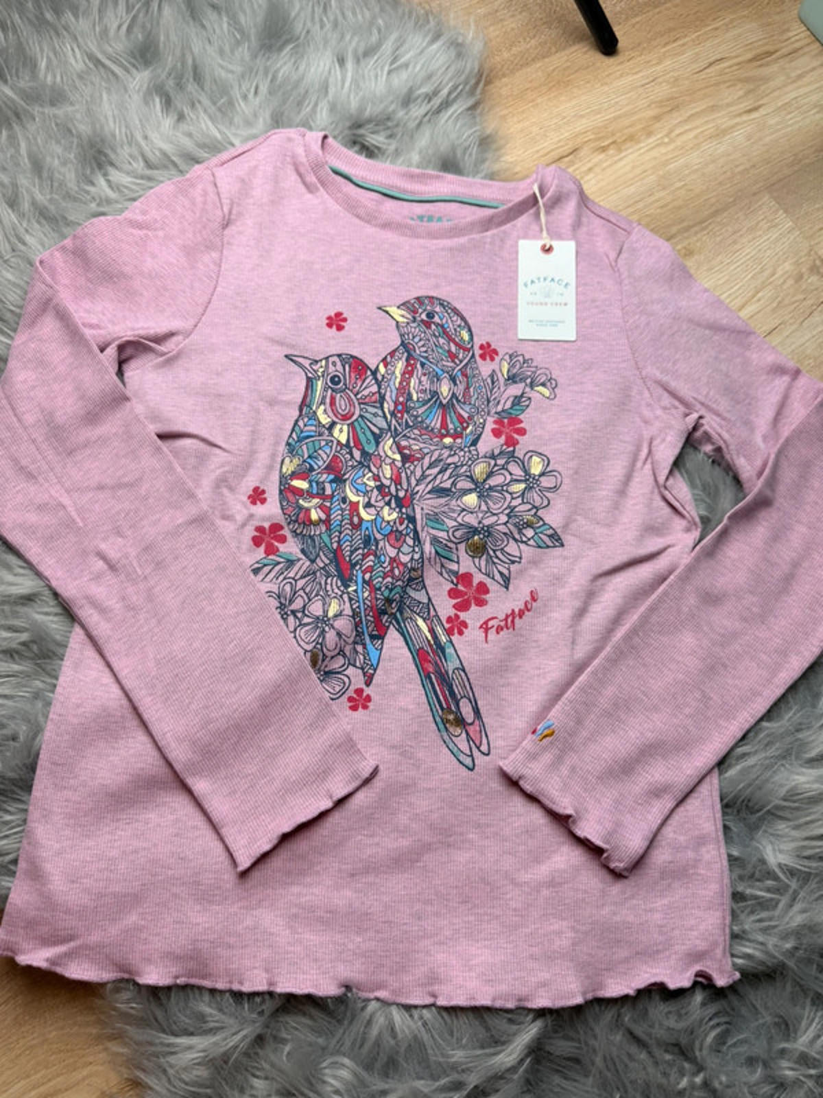 NWT’s Fatface Pink Ribbed Mosaic Bird Top - Girls 11 - 12 Years - Little Ones Preloved. Second Hand Children's & Preloved Baby, Kids, Girls & Boys Clothes. UK online