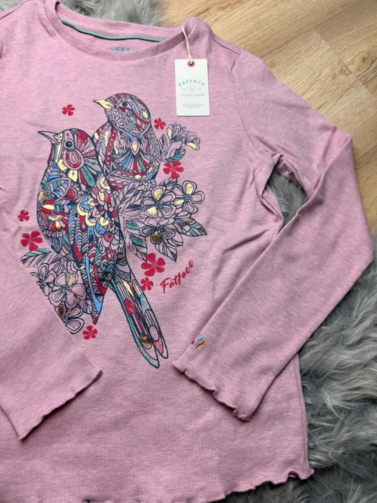 NWT’s Fatface Pink Ribbed Mosaic Bird Top - Girls 11 - 12 Years - Little Ones Preloved. Second Hand Children's & Preloved Baby, Kids, Girls & Boys Clothes. UK online