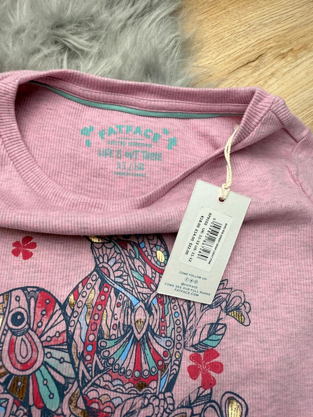 NWT’s Fatface Pink Ribbed Mosaic Bird Top - Girls 11 - 12 Years - Little Ones Preloved. Second Hand Children's & Preloved Baby, Kids, Girls & Boys Clothes. UK online