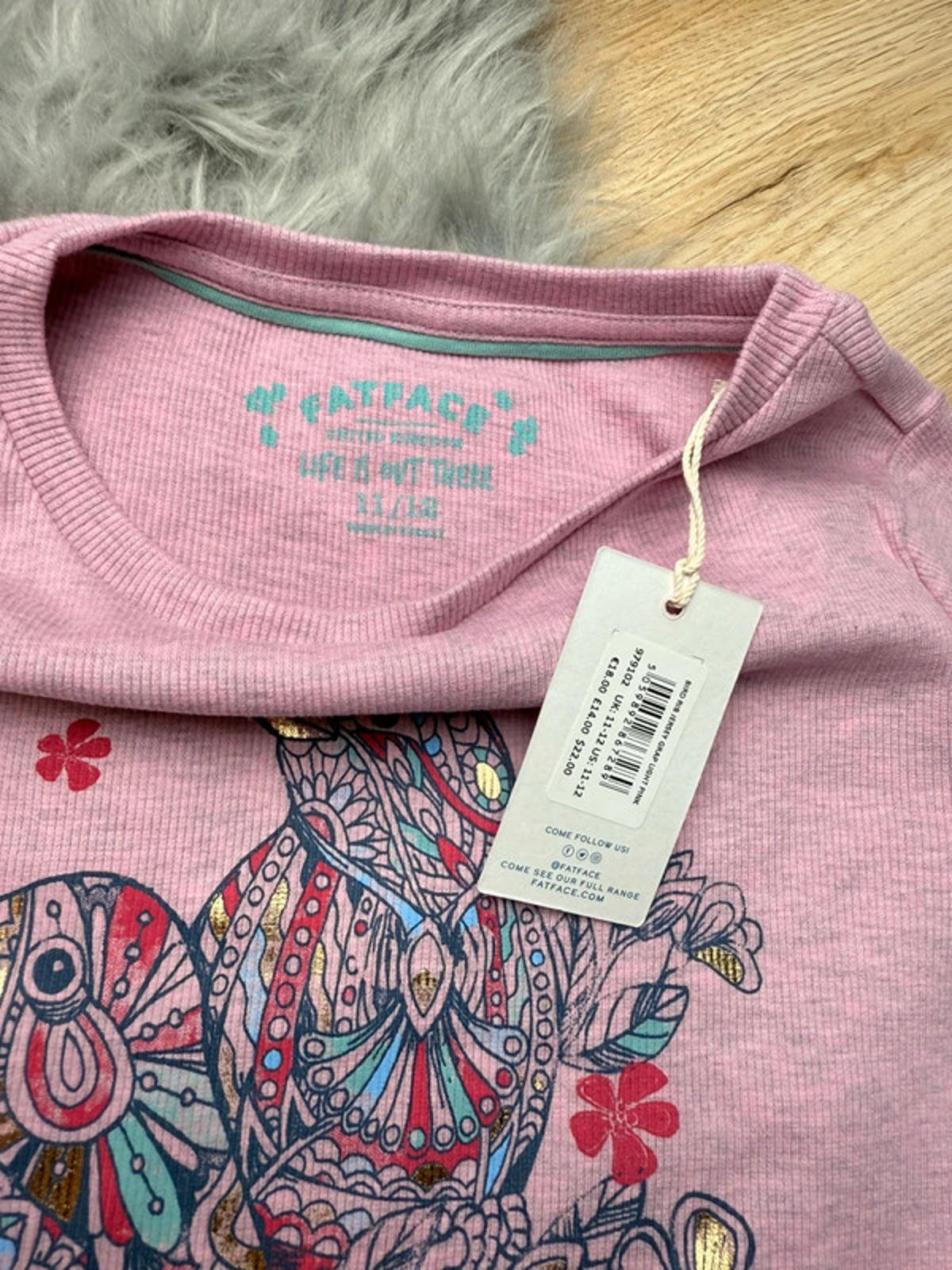 NWT’s Fatface Pink Ribbed Mosaic Bird Top - Girls 11 - 12 Years - Little Ones Preloved. Second Hand Children's & Preloved Baby, Kids, Girls & Boys Clothes. UK online