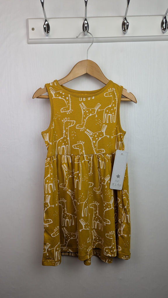 NWT's F&F Mustard Giraffe Dress- Girls 3-4 Years Little Ones Preloved Used, Preloved, Preworn & Second Hand Baby, Kids & Children's Clothing UK Online. Cheap affordable. Brands including Next, Joules, Nutmeg Morrisons, TU, F&F, H&M.