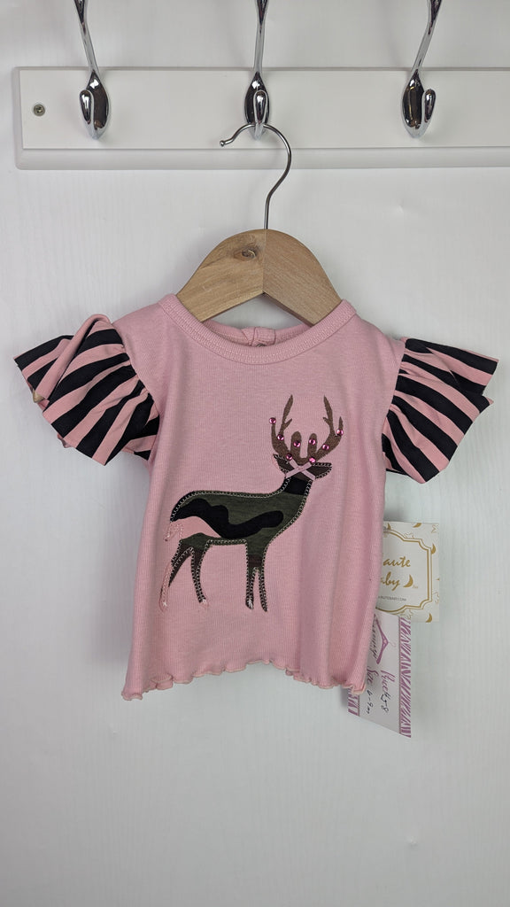 NWT's Haute Baby Deer Top - Girls 6-9 Months Little Ones Preloved Used, Preloved, Preworn Baby, Girls & Boys Clothes. Kids & Children's second hand Clothing UK Online. Cheap affordable. Brands including Next, Joules, Nutmeg Morrisons, TU, F&F, H&M.