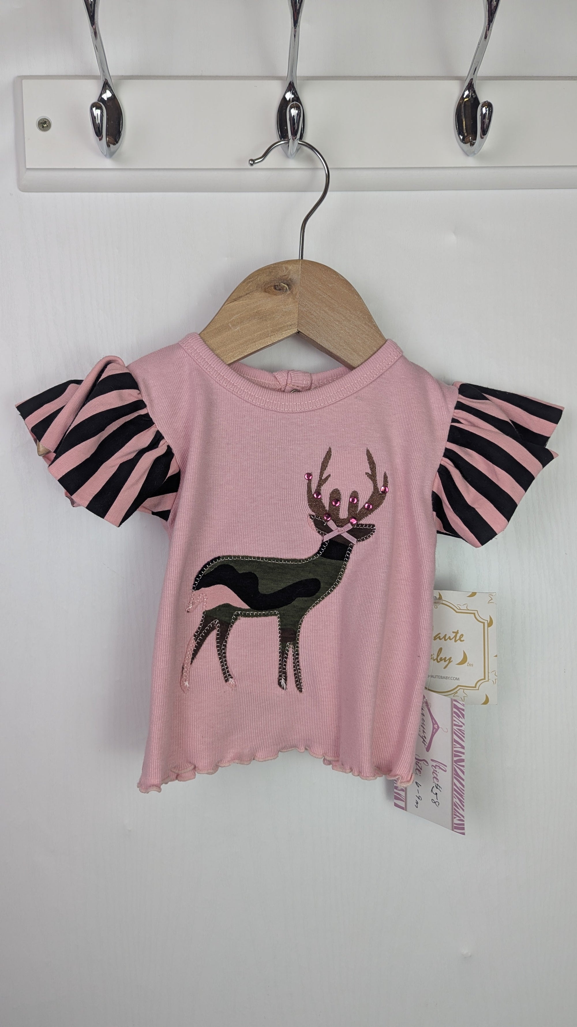 NWT's Haute Baby Deer Top - Girls 6 - 9 Months - Little Ones Preloved. Second Hand Children's & Preloved Baby, Kids, Girls & Boys Clothes. UK online