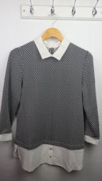 NWT's Julipa Navy & Ivory Jumper Shirt - Ladies Size 10 - Little Ones Preloved. Second Hand Children's & Preloved Baby, Kids, Girls & Boys Clothes. UK online