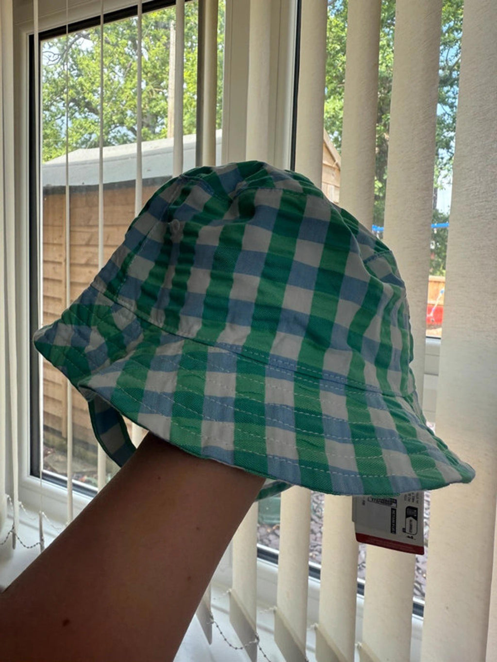 NWT’s M&S Blue & Green Check Summer Hat - Boys 6 - 12 Months - Little Ones Preloved. Second Hand Children's & Preloved Baby, Kids, Girls & Boys Clothes. UK online