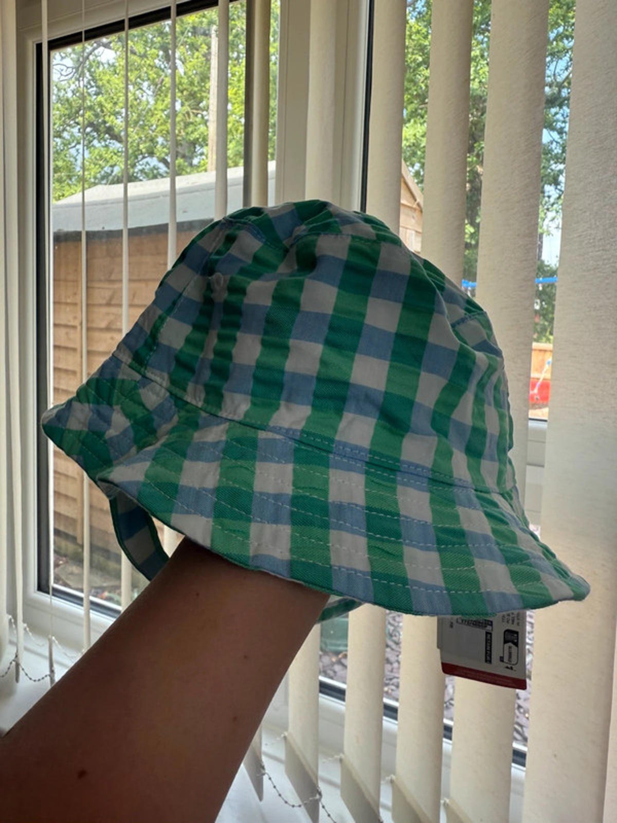 NWT’s M&S Blue & Green Check Summer Hat - Boys 6 - 12 Months - Little Ones Preloved. Second Hand Children's & Preloved Baby, Kids, Girls & Boys Clothes. UK online